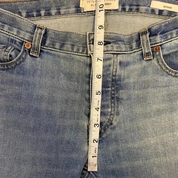 NILI LOTAN Boyfriend Jeans Cropped Straight
Leg Button Fly Beach Wash Denim  25 - Picture 10 of 11